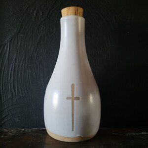 Vintage Jane & Gordon Martz Marshall Studios White Cross Decanter Signed